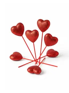 HEART PICKS - GLITTER VASE - GLITTER HEARTS