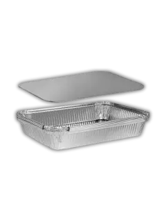 SET 3 BANDEJAS DE ALUMINIO C/TAPA 258X194X57MM SKY