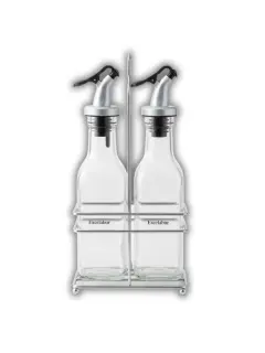 BOTELLAS DISPENSADORAS DE VIDRIO 200ML CON SOPORTE EXCALIBUR