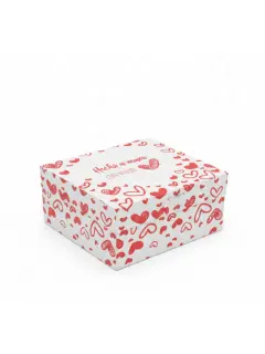 CAJA P/DULCE #3 CORAZONES ROJO 12.5X15X8CM UND