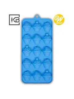 MOLDE DE SILICON CUPCAKE AZUL WILTON