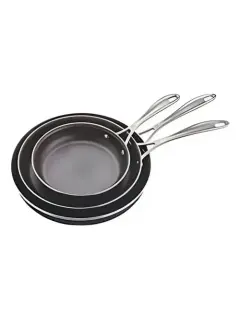 JUEGO DE SARTENES 3PZ NEGROS ANTIADHERENTES ROCCIA